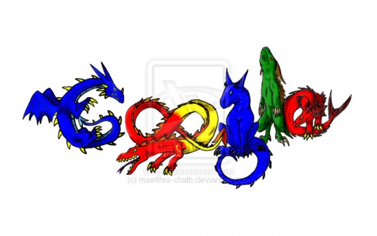 google Logo  Dragons colored by maelthra chath 550x345 30 Beautiful Google Doodles 