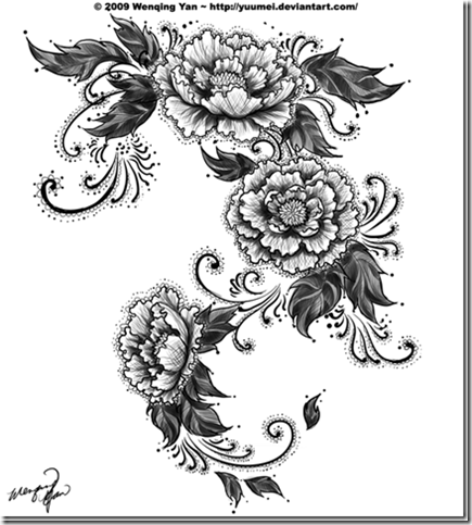 lace-peonies-tattoo-commission-by-yuumei-thumb