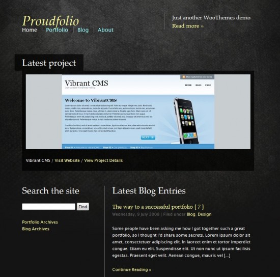 Proudfolio premium portofolio wp theme