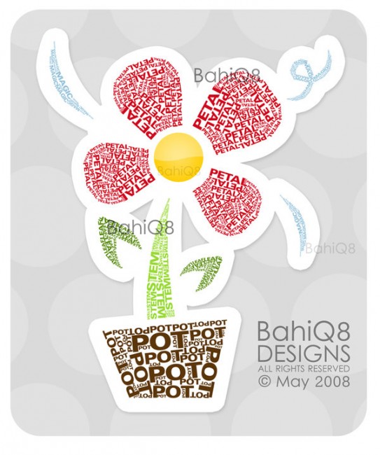 Flower_Typography_by_BahiQ8