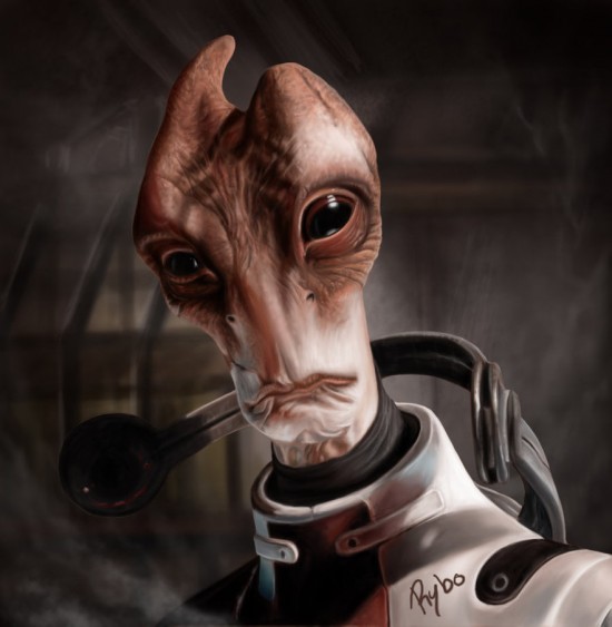 Salarian ME2 Digital Painting