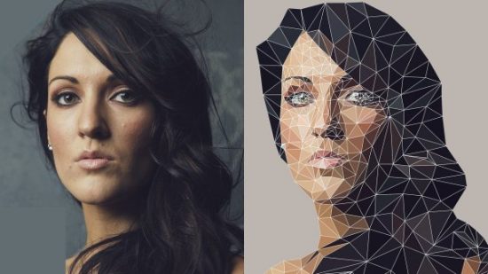 Create a low poly portrait